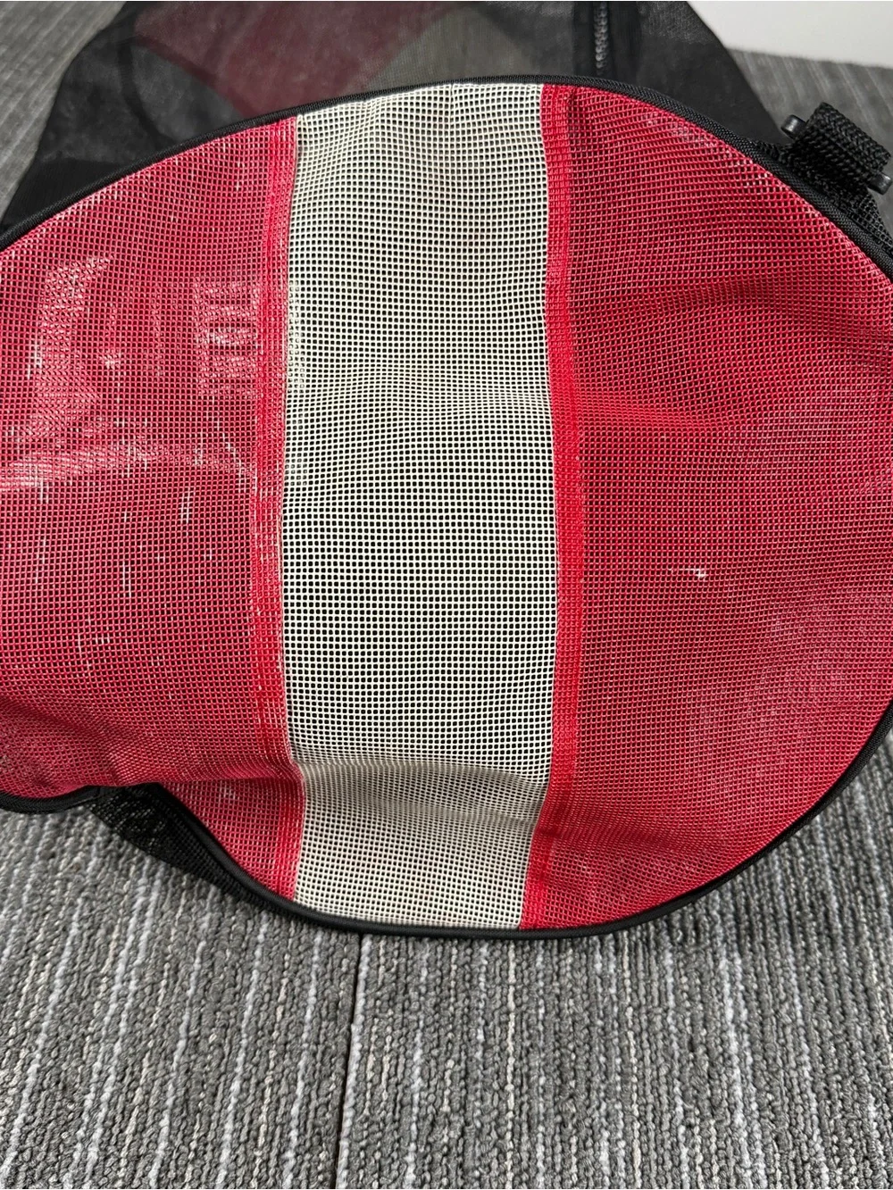 Vintage Tommy Hilfiger Black, Red & White Nautical Mesh Tote